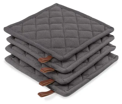 Produktbild von CH&F Topflappen 4er Set 20x20 cm – Waffelstruktur Richmond – Graphit