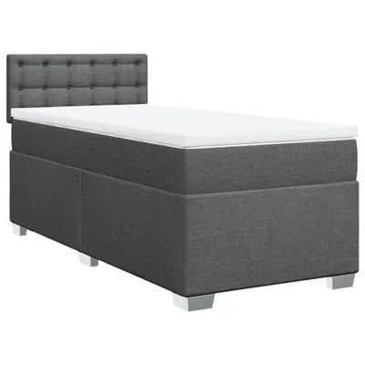Produktbild von vidaXL Boxspringbett mit Matratze Dunkelgrau 90x200 cm Stoff