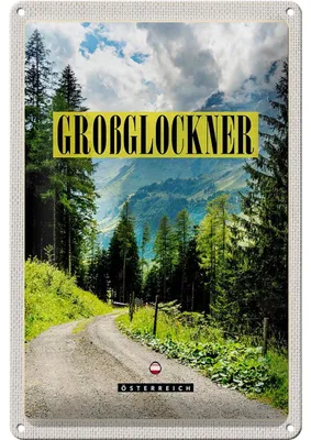 Produktbild von Blechschild Reise 20x30cm Großglockner Berge Schnee Natur Wald