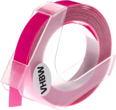 Produktbild von vhbw 3D Prägeband-Schriftband-Kassette kompatibel mit Phomemo E975 Etiketten-Drucker 3m x 9mm Weiß auf Neon-Pink