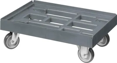 Produktbild von Transportroller 600 x 400 mm - Typ A - 2 Bock- und 2 Lenkrollen : grau Farbe: grau