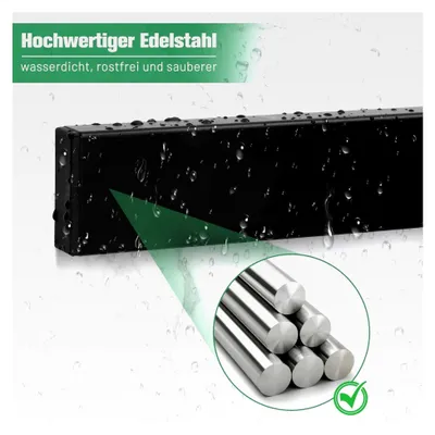 Produktbild von Magnetleiste für Messer 40 cm, magnetischer Messerhalter schwarz mit 3 Haken, Edelstahl Messerhalter mit Klebeband und Schrauben für Messer und Utensilien