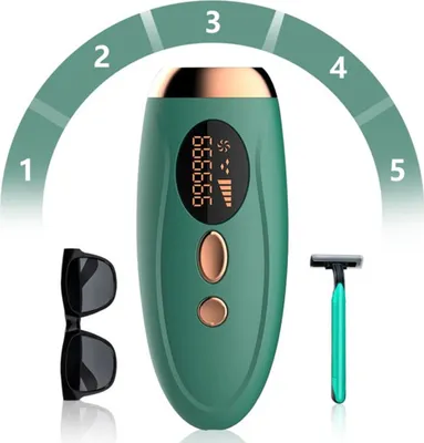 Produktbild von X Xhtang Laser Haarentferner Dauerhafte Sicherste Haarentfernung 5X IPL Laser-Haarentfernung Gerät zur Entfernung mit Hautsensor für Frauen Männer, Bikini, Beine, Achsel, Arm, Haarkörper und Gesicht(Grün)
