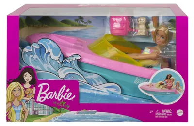 Produktbild von Barbie Boot-Spielset mit Puppe inkl. Haustier Hündchen und Zubehör