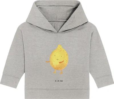 Produktbild von Mr. & Mrs. Panda Organic Baby Hoodie Beste Freunde Zitrone 24. - 36. Monat - Heather Grey - Geschenk, Kapuzenshirt, Kapuzensweatshirt, Lustige Sprüche, Fehlende Keywords