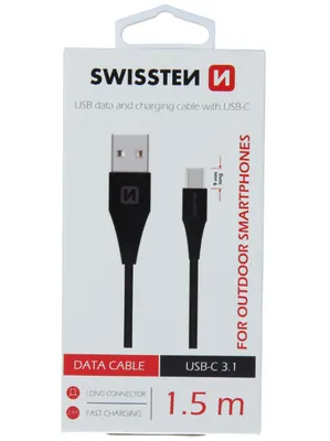 Immagine prodotto di Swissten Cavo dati USB/USB-C 3.1 1,5 m nero