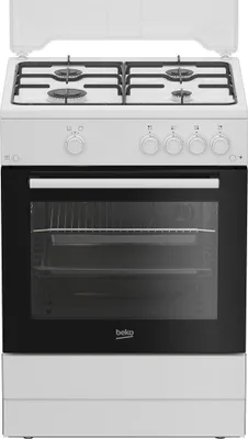Produktbild von Beko FBG62010DW, Freistehender Herd, Weiß, Drehregler, Weiß, Vorderseite, Emaille