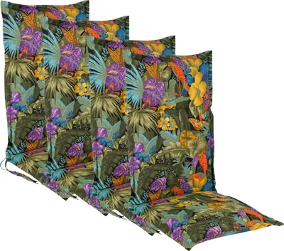 Image de 4x Coussin pour chaise à haut dossier 123x50cm Coussin de fauteuil