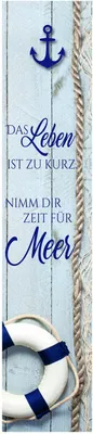 Produktbild von Leinwandbild - Motiv: Maritim mit Spruch - 120 x 25cm