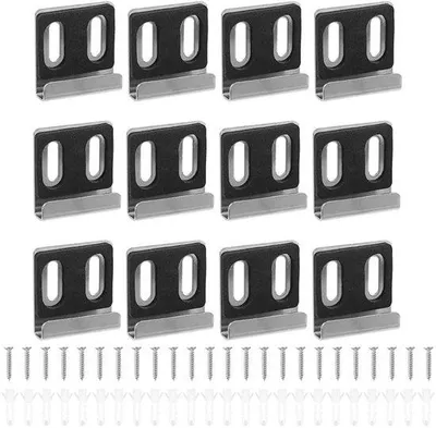 Image de Lot de pinces robustes pour miroirs en métal, couleur argent