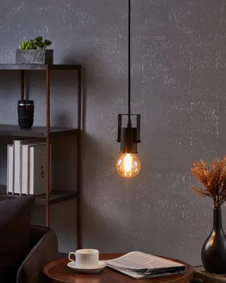 Produktbild von EGLO Pendelleuchte Esstisch Calari, minimalistische Hängelampe für Wohnzimmer und Esszimmer, Esszimmerlampe aus Metall in schwarz, Lampe mit E27