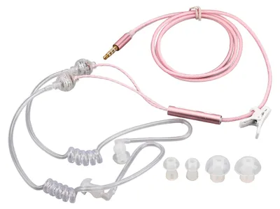 Image de Écouteurs intra-auriculaires à conduction osseuse, ergonomiques, sans rayonnement, avec réduction de bruit, portables, binauraux, avec prise jack 3,5 mm, casque pour ordinateur portable, tablette, couleur rose
