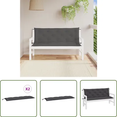Immagine prodotto di The Living Store Cuscini per panca da giardino 2 pz. Antracite 150x50x7 cm Tessuto Oxford