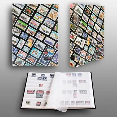 Produktbild von Prophila Collection Briefmarken-Motiv-Einsteckbuch Briefmarkenalbum mit 64 weißen Seiten