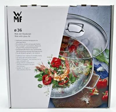 Produktbild von WMF Macao Wok Induktion 2-teilig, Wok-Pfanne 36 cm mit Glasdeckel