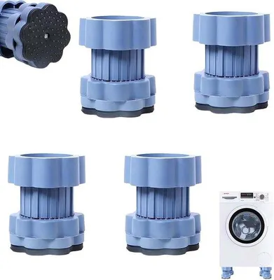 Produktbild von 4 Stück Universal-Waschmaschinenfüße, Vibrationsdämpfer, verstellbar 8-11 cm, rutschfeste Dampffüße für Waschmaschine und Trockner, Bodenschutz