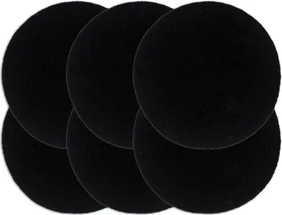 Obrázok produktu pre Prestierania 6 ks čierne 38 cm bavlnené okrúhle