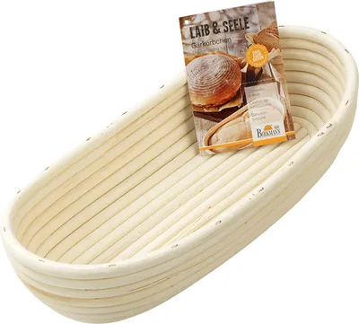 Produktbild von IRKMANN Gärkörbchen, länglich, L 30 x B 14 x H 6,5 cm, bis 1000g Teig, nachhaltig, aus Peddigrohr, 2