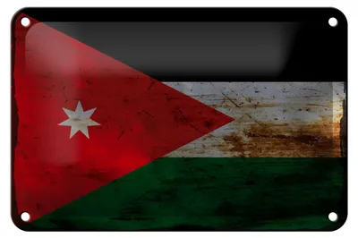 Produktbild von Blechschild Flagge Jordanien 18x12cm Flag of Jordan Rost Dekoration