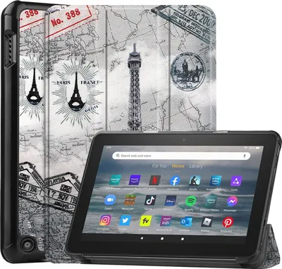 Image de Housse de protection pour Amazon Fire 7 2022 12 génération 7 pouces Slim Case Etui avec fonction stand et fonction auto sleep/wake