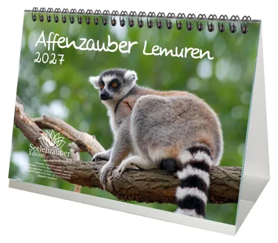 Produktbild von Affenzauber Lemuren DIN A5 Tischkalender 2027 Affen - Seelenzauber