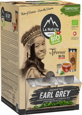 Productafbeelding van SUPER BOX Earl Grey biologische thee - 100 capsules, La Natura Lifestyle by Tpresso
