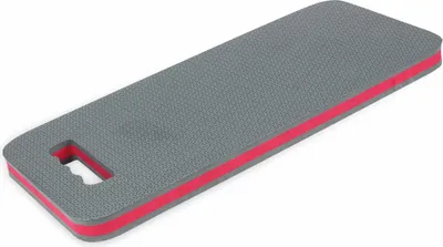 A single gray knee pad with a pink stripe and a handle cutout, shown on a white background.
