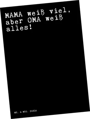Produktbild von Mr. & Mrs. Panda Postkarte MAMA weiß viel, aber... - Schwarz - Geschenk, Oma, Grußkarte, Familie, Sprüche, bildkarte, Großeltern, Ansichtskarten, Postkarten