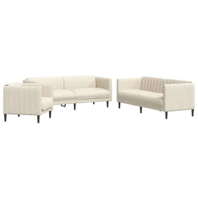 Produktbild von 3-tlg. Sofagarnitur Creme Stoff
