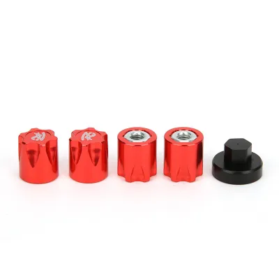Image de 4 capuchons de moyeu de roue avec écrous M4, compatibles avec les modèles Traxxas TRX4, Axial SCX10 90046 D90 et Tamiya