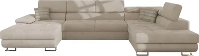 Produktbild von MIRJAN24 Ecksofa Cotere Bis, Eckcouch mit Bettkasten, U-Form Schlafsofa vom Hersteller, Wohnlandschaft (Uttario Velvet 2979 + Senegal 825, Seite: Rechts)