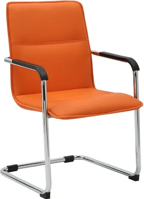 Produktbild von CLP Freischwinger Seattle Kunstlederbezug mit Armlehnen und Bodenschonern orange