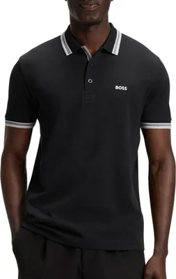 Produktbild von BOSS Green Polo schwarz 3 Knöpfe