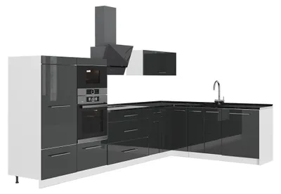 Imagen del producto de Cocina esquinera Vicco Fame-Line Antracita alto brillo/Blanco 347 x 207 cm, ET Antracita, Model 63625