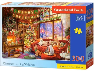 Productafbeelding van CASTORLAND Puzzel: Kerstavond met knuffelen, 300 poppen