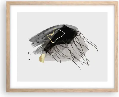 Produktbild von Gerahmtes Poster - Rahmen in heller Eiche - Abstraktion dunkel Farben - 50x40 cm - Wand Bild - Wanddeko - Wandbilder - Wandposter - Bilderrahmen - Bilder - Kunstdruck - Wandbild - P2NAA50x40-4337
