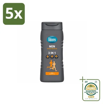 Immagine prodotto di 5 confezioni di bagnoschiuma rinfrescante Odorex For Men Sport, 300 ml per confezione - confezione da 5 pezzi