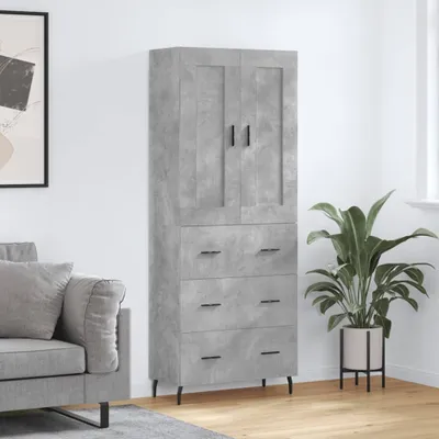 Produktbild von "2024"cloris Highboard Betongrau 69,5x34x180 cm Holzwerkstoff - Kommoden CHY91037610