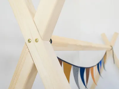 Zdjęcie produktu dla Benlemi Drewniane łóżko dziecięce NAKANA w kształcie tipi 80x160 cm Szare