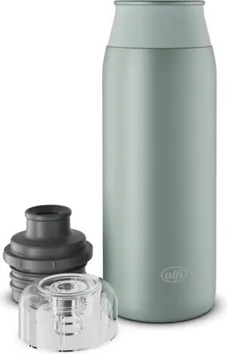 Produktbild von alfi ELEMENT BOTTLE 600ml, grün matt, leichte Trinkflasche aus Edelstahl, absolut dicht mit Drehverschluss, für Kohlensäure, klein, spülmaschinenfest, BPA-frei