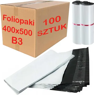 Zdjęcie produktu dla Foliopaki Kurierskie Białe B3 400x500mm - 100 szt.