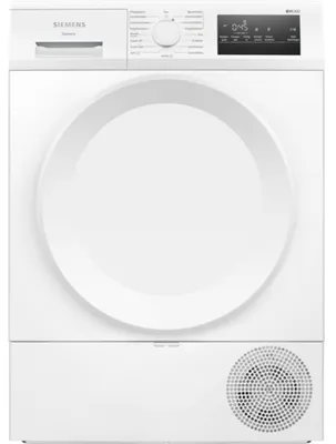 Produktbild von Siemens iQ300 WT43HV04, Freistehend, Frontlader, Kondensation, Weiß, Drehregler, Berührung, Rechts