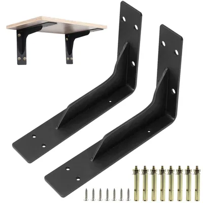 Immagine prodotto di Supporti robusti a forma di "L" da 250 mm per montaggio a parete, con capacità di carico massima di 150 kg