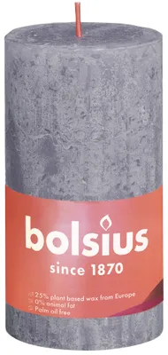 Produktbild von Bolsius rustikale Stumpenkerze, lavendelblau, 130 × 68 mm