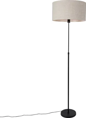 Produktbild von Stehleuchte Schwarz Verstellbar mit Schirm HellGrau 50 cm Parte