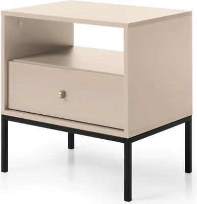 Produktbild von Masseno Nachttisch MONDO Nachtschrank Beistelltisch für Schlafzimmer 53,6 x 56,2 x 39 cm Beige