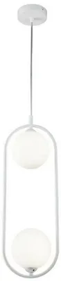 Produktbild von Casa Padrino Luxus Hängeleuchte Weiß / Weiß 17 x 12 x H. 48 cm - Moderne Pendelleuchte