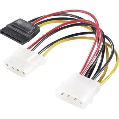 Produktbild von Renkforce RF-2926428, 0,15 m, 2 x 4-pin PWM, SATA 15-Pin, Männlich, Männlich, Gerade