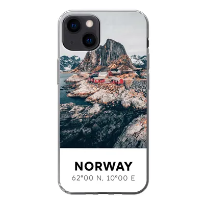 Produktbild von MuchoWow® Handyhülle Schutzhülle Hülle für iPhone 13 Norwegen - Wasser - Bergen Silikon Softcase Handy Hülle - Karteninhaber