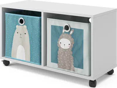 Produktbild von Kinderregal Vicco  Weiß 72 x 42.4 cm mit 2 Faltboxen, Model 37012